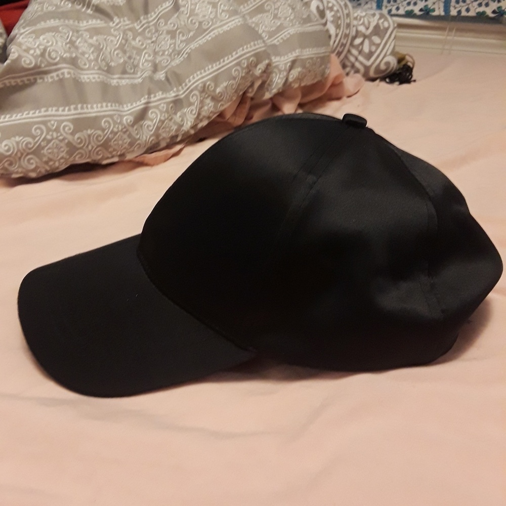 Black satin cap
